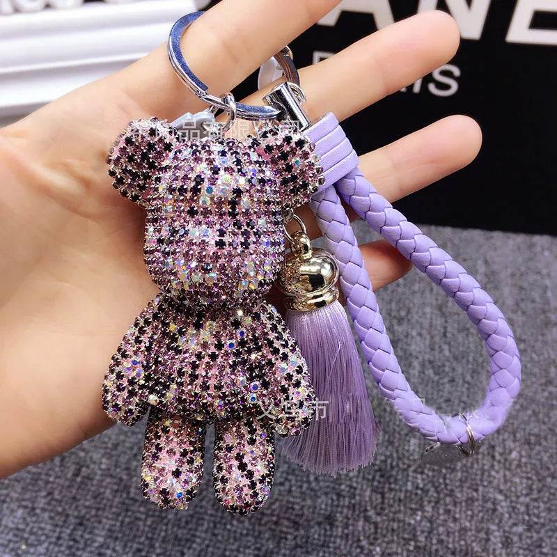 Handmade Rhinestone Gloomy Bear Keychain