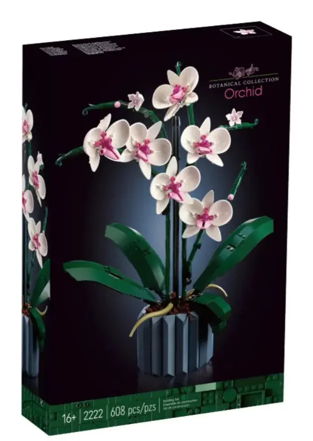 Building Blocks Set Orchid Flowers Bouquet Flower Blocks Bonsai Plant Model Bricks DIY Home Decoration Toys Kids Chirstmas Gifts