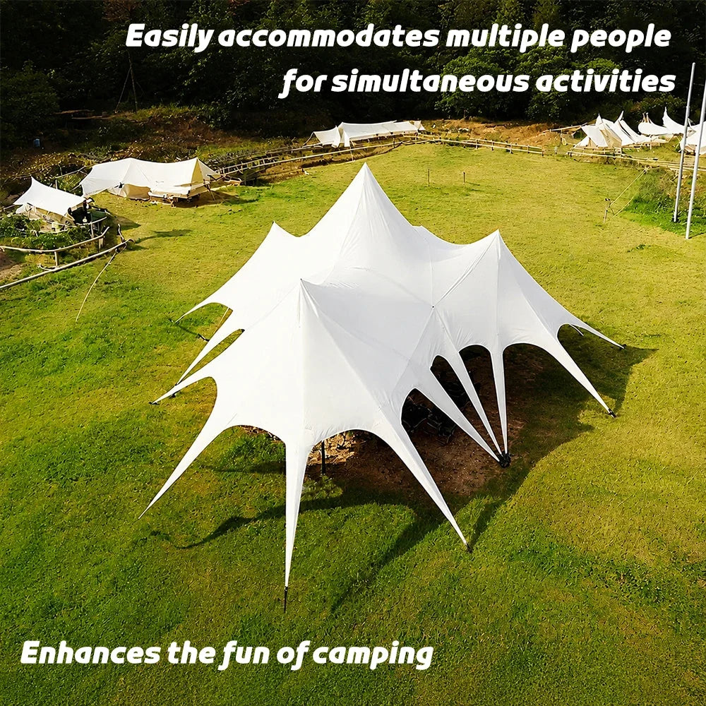 Large Outdoor Canopy Tent Sun Shade Shelter Heavy Duty Waterproof Star Canopy for Camping Backyard Party Wedding Party