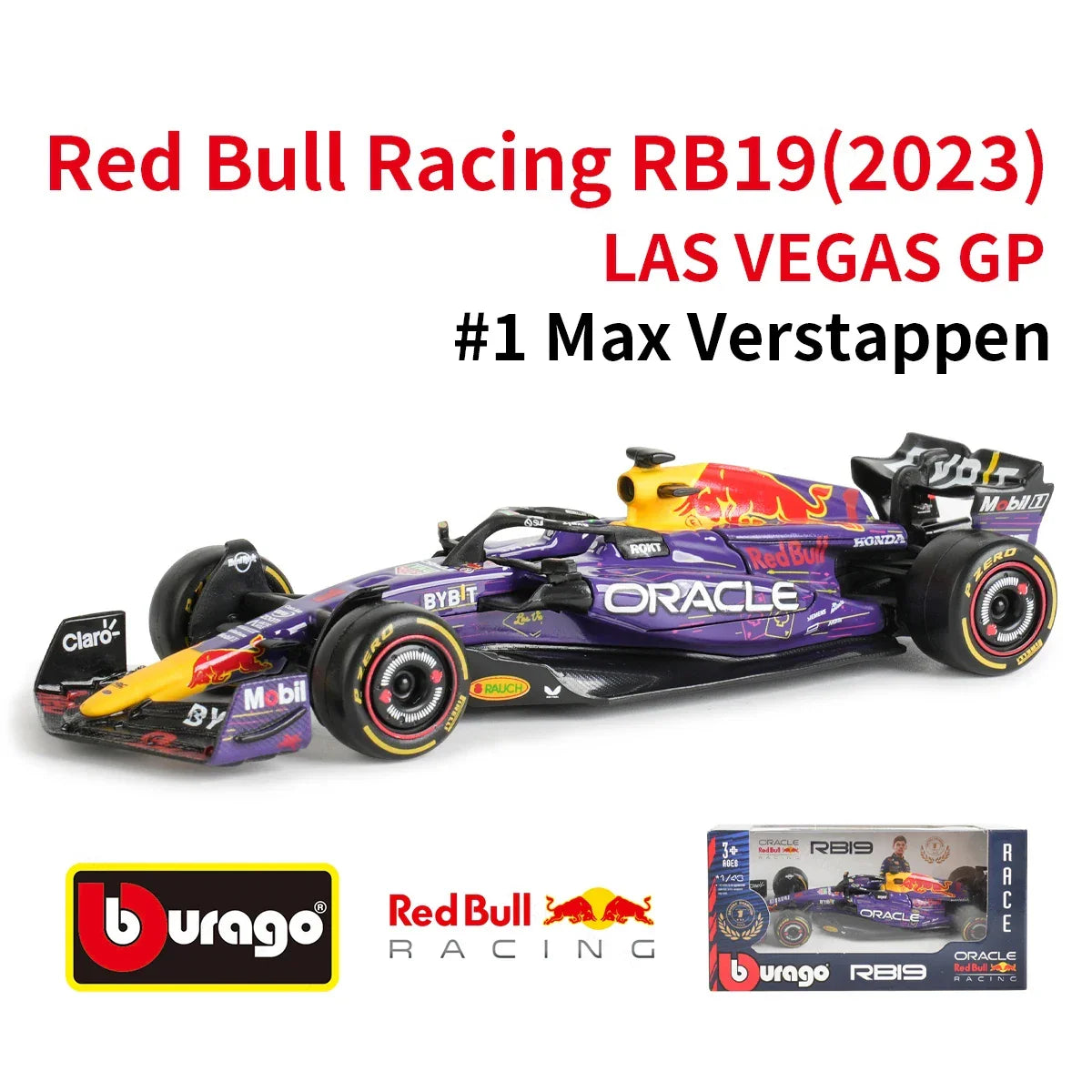 Bburago 1:43 Red Bull F1 Rb19 Las Vegas Miami 1 Verstappen 11 Perez Alloy Scaled Die-Cast Car Model Toys Collection Kid Gift