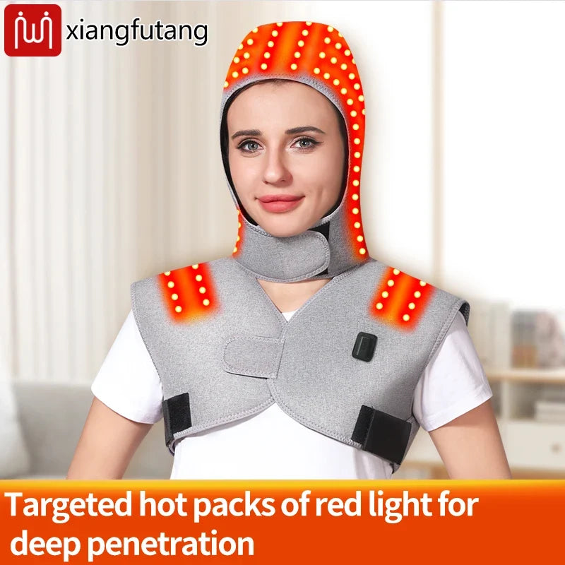 Red Light Electric Heating Hooded Vest Support Thermal Waterproof Adjustabe Massage Warmer Brace Warm Jacket Back Massage