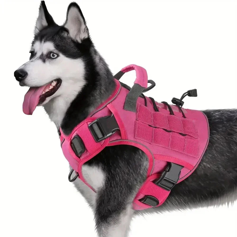 Adjustable No-pull Tactical Dog Harness With Handle For Large Dogs Reflective Vest For Labrador Retriever Siberian Dogs Supplies