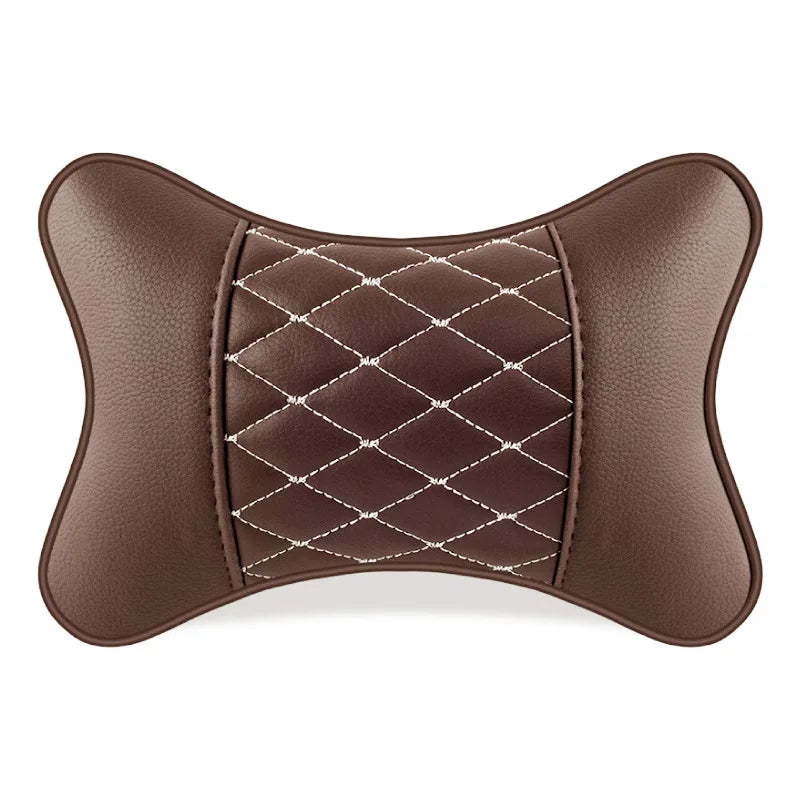 Car Neck Pillows Both Side Pu Leather 1pcs Pack Headrest For Head Pain Relief Filled Fiber Universal Car Headrest Pillow