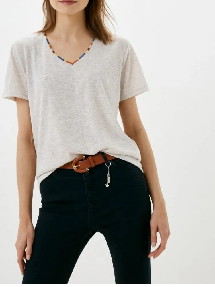 Solid Women's T-shirt Summer V-neck Short Sleeves Y2k Clothes Minimalist T Gradient Tops Tees  Oversize T-shirts Woman Clothing