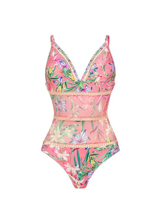 Women's Mini Ruffle Print Bikini Set and Skirt Chic Swimwear Luxury Two Piece Swimsuit Beach Outfits Bathing Suit Beachwear 2024
