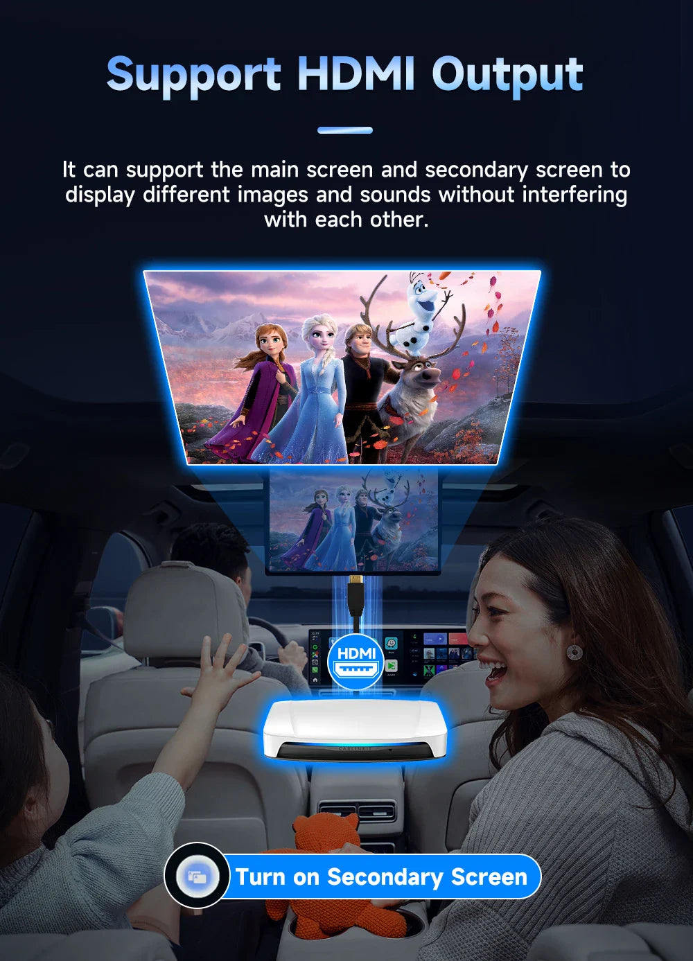 HDMI CarlinKit 8G+128G CarPlay Ai Box Android 13.0 Wireless Android Auto&CarPlay SM6225 Qualcomm 8-Core For Netflix Smart TV Box