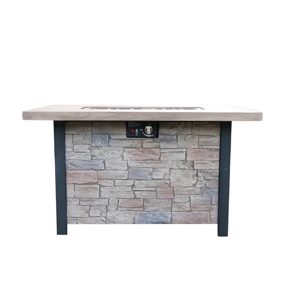 44" W x 25" H Outdoor Patio Propane Gas Fire Pit Table - 50,000 BTU High-temperature-resistant carving process