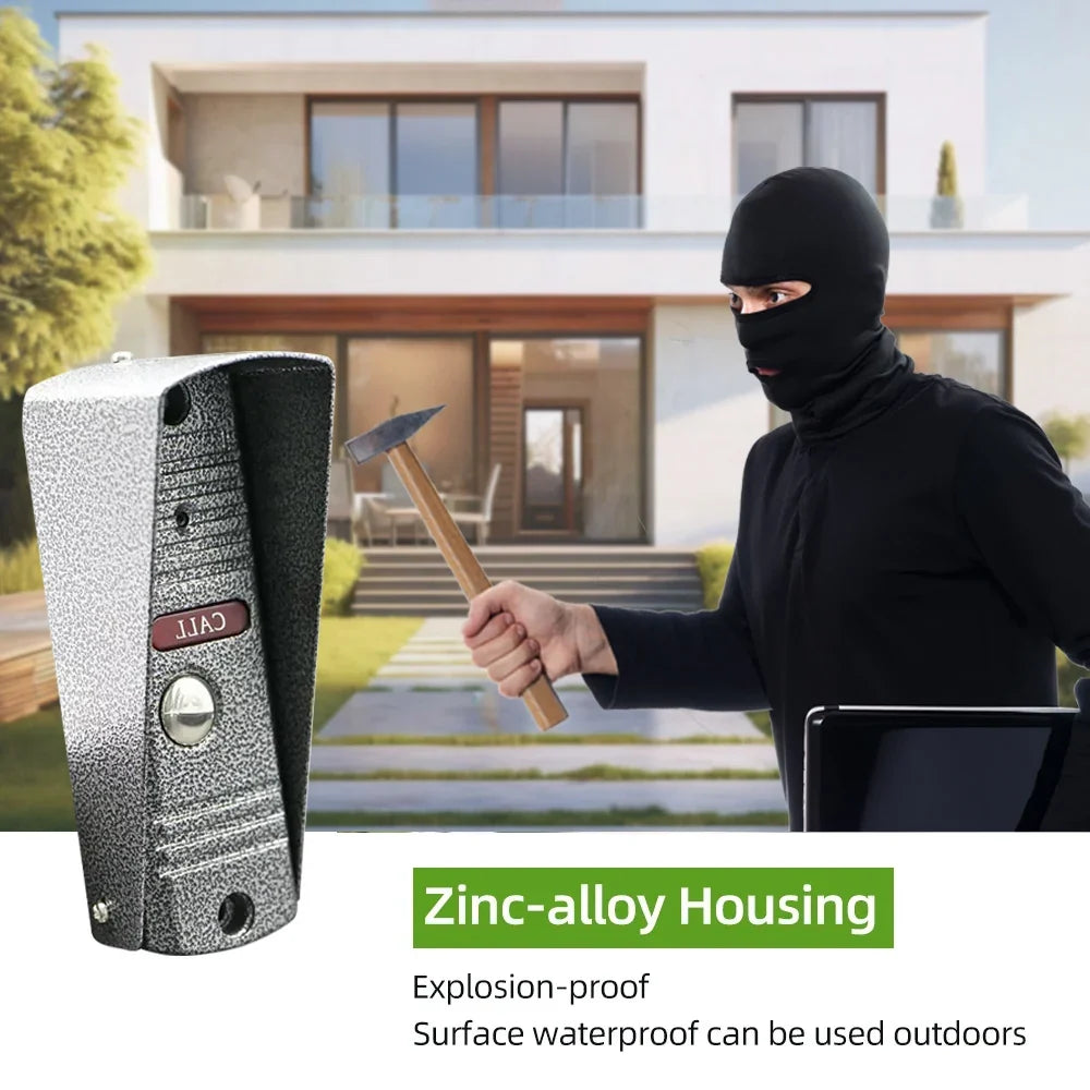 7Inch 4-Wired AHD WIFI Video Door Phone Intercom 1080P HD Visual Doorbell with Tuya APP Remote Control And Peephole Viewer