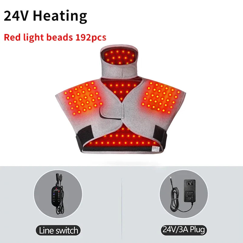Red Light Heated Shawl Vest 3 Vibration Massage Neck Shoulder Back Body Warmer  Neck Back Muscle Relaxation