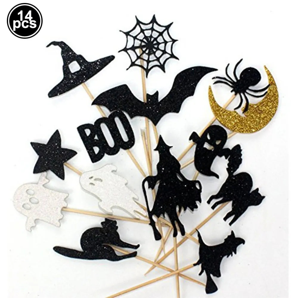 12pcs Halloween Black Bat Cupcake Wrappers Cupcake Liners Ghost Halloween Cupcake Decorations Halloween Themed Party Supplies