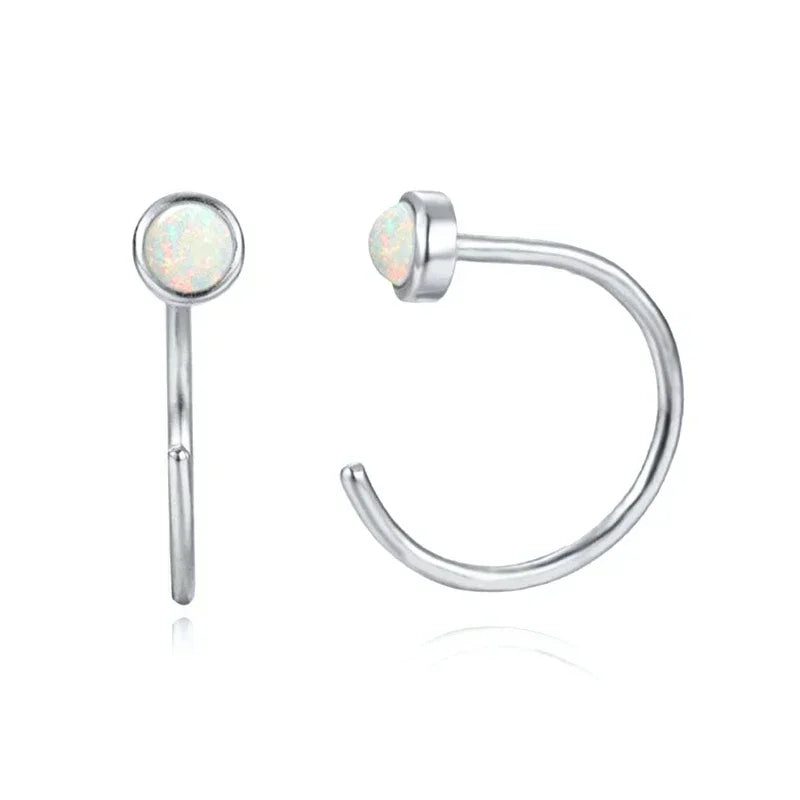 Cartilage 925 Silver Earrings Fashion C-shaped Zircon ear studs European American Geometric Piercing Earrings For Women Jewelry