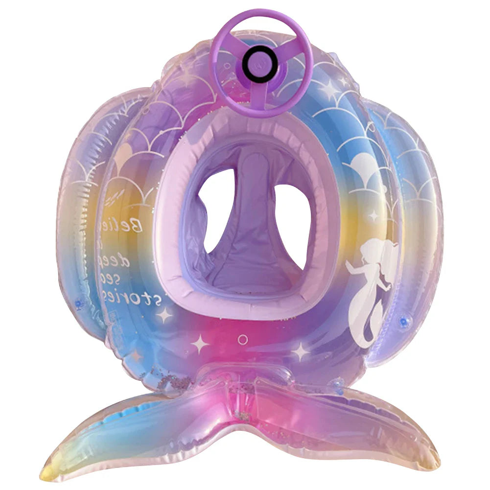 Summer Mermaid Tail Swimming Ring Colorful Inflatable Pool Float Pool Floaties Beach Swimming Party Toys for Kids