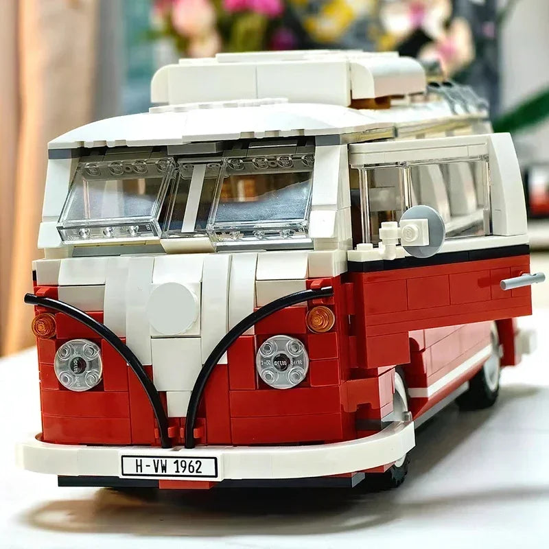 1354PCS VW Volkswagen T1 Camper Bricks Van Car Bluding Blocks High Techc Ideas Bus Compatible Toys for Kid Birthday Gift