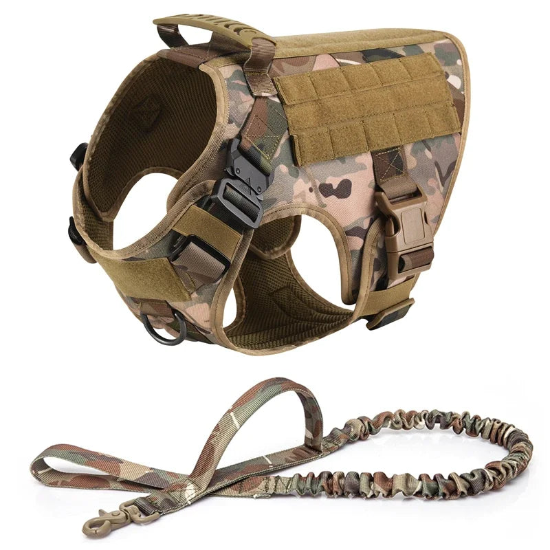 CANBOUN Tactical Military Vest Pet German Shepherd Golden Retriever Tactical Training Dog Harness And Leash Set For All Breeds D