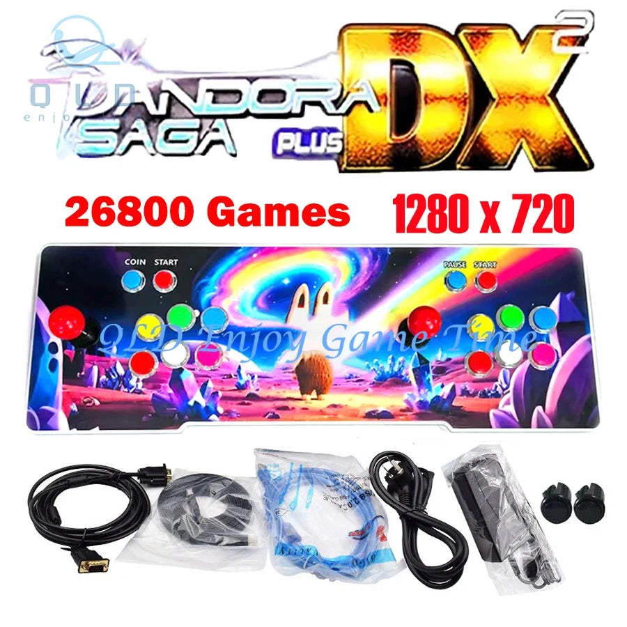 26800 Pandora Saga Dx2 Box Arcade Console 2025 Multiplayer Joystick 720P HD Output TV Games Suitable for Family Entertainment