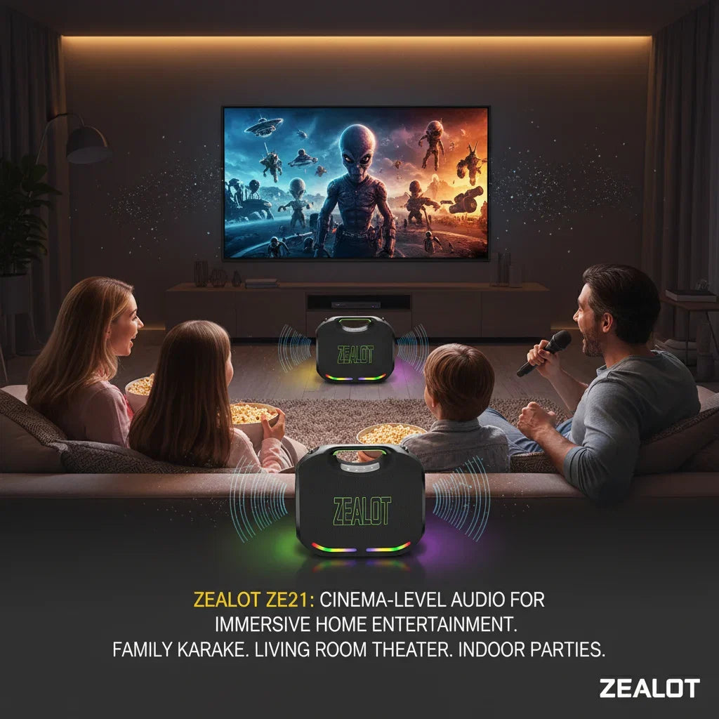 ZEALOT-ZE21 400W Big Power Wireless Bluetooth Peaker Outdoor Portable 48000mAh Long Battery With RGB Color Lights TWS Subwoofer High Volume Waterproof Bluetooth Speaker