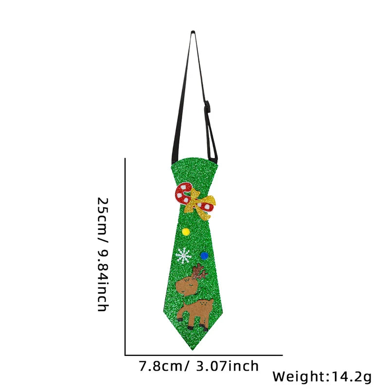1PC 2024 Christmas Neckties Cartoon Christmas Ties For Boy Girl Santa Claus Party Kids Costume Accessories Christmas Decoration