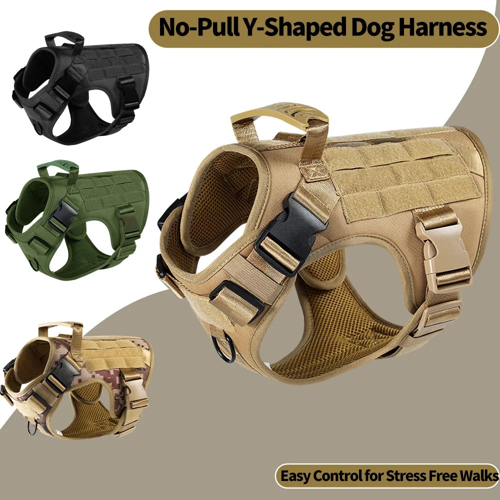 Dog Tactical Harness Vest Pet Dog Harness for Medium Large Dogs  Reflective Dog Harness No Pull with Durable Soft Handle