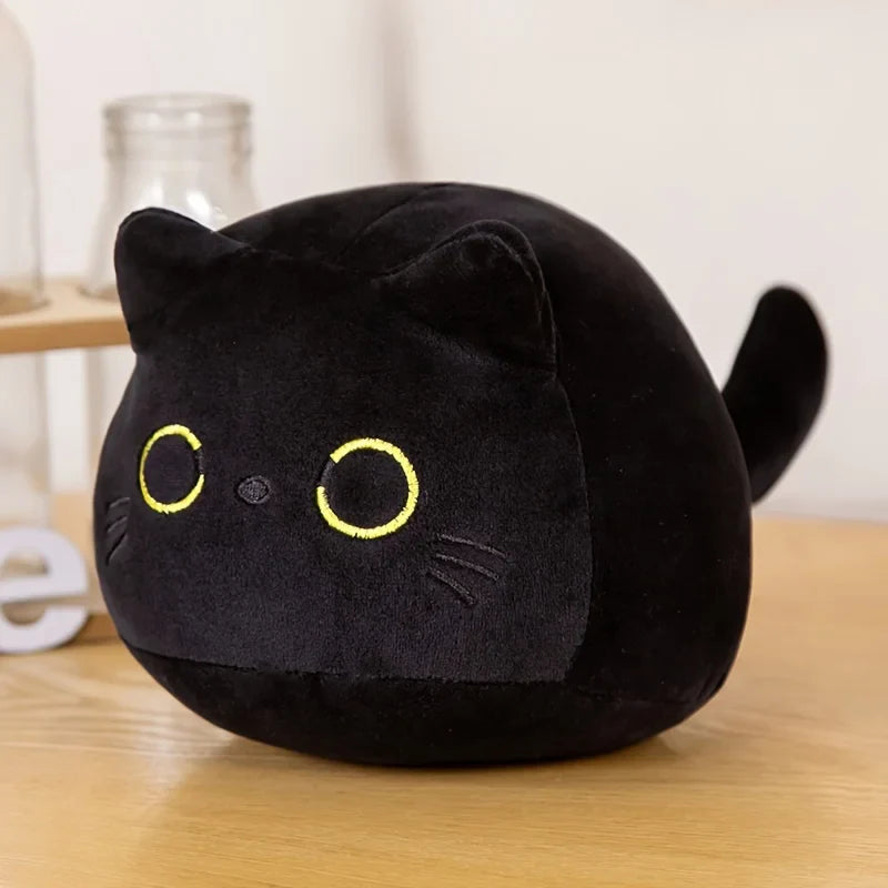 Adorable Black Cat Plush Pillow - Soft, Hugable, with Cute Expression - Birthday, New Year and Christmas Gift for Cat Lovers