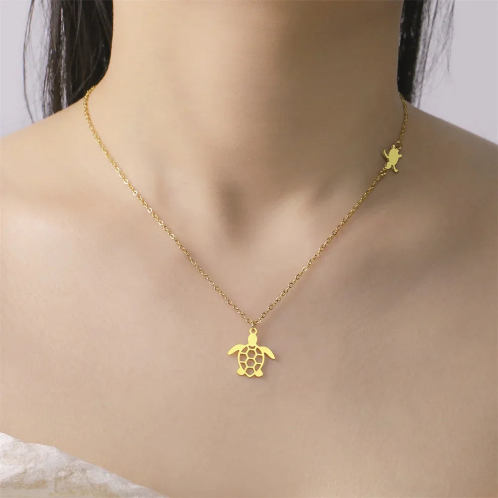 EtherealBe Sea Turtle Pendant Necklace for Women