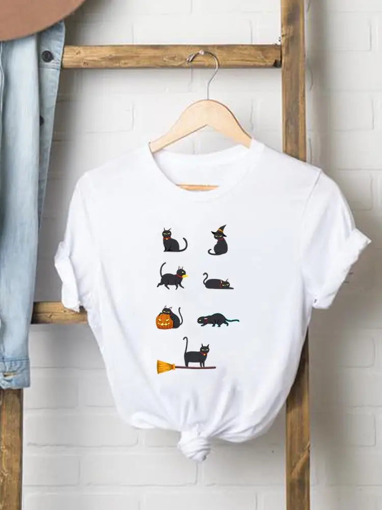 Pumpkin Sweet Lovely Cute Women Graphic Ladies Print Tees Clothing Lady Fall Autumn Halloween Thanksgiving Style T T-shirts