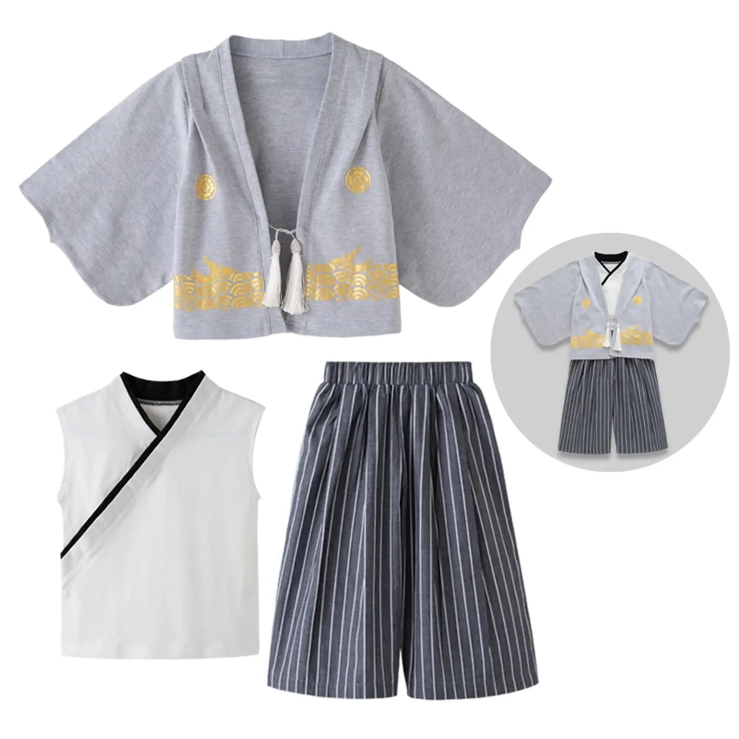 Baby Kimono Set Traditional Jinbei Kimono For Toddler