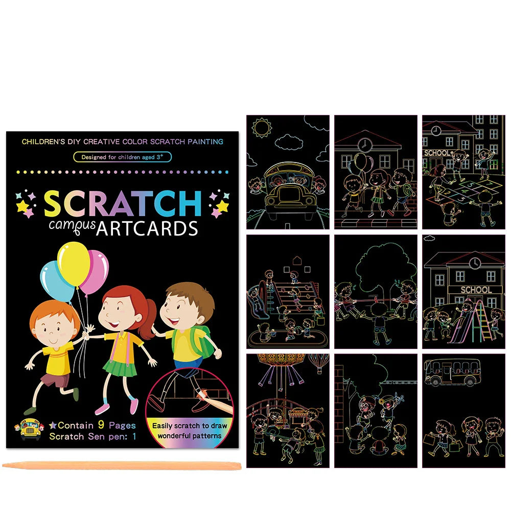10Pcs Magic Scratch Off Art Craft Supplies Kits for Kids Girls Boys Party Game Christmas Birthday Gift