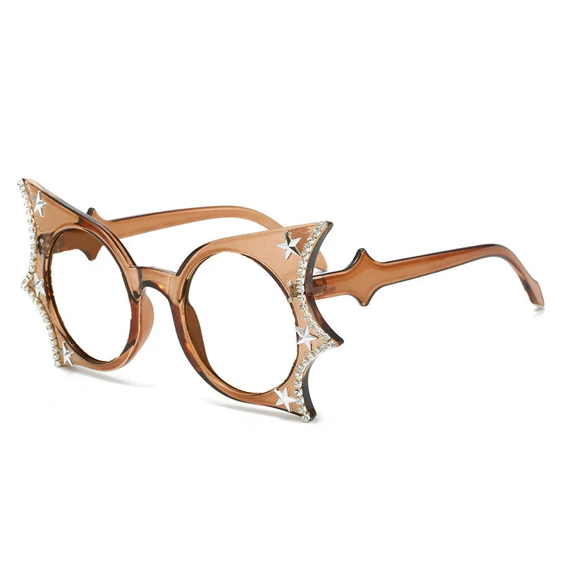 Diamonds Steampunk Sunglasses Women Men Luxury Brand Designer Bat Sun Glasses Trends Punk Rhinestone Shades Eyewear UV400 Oculos