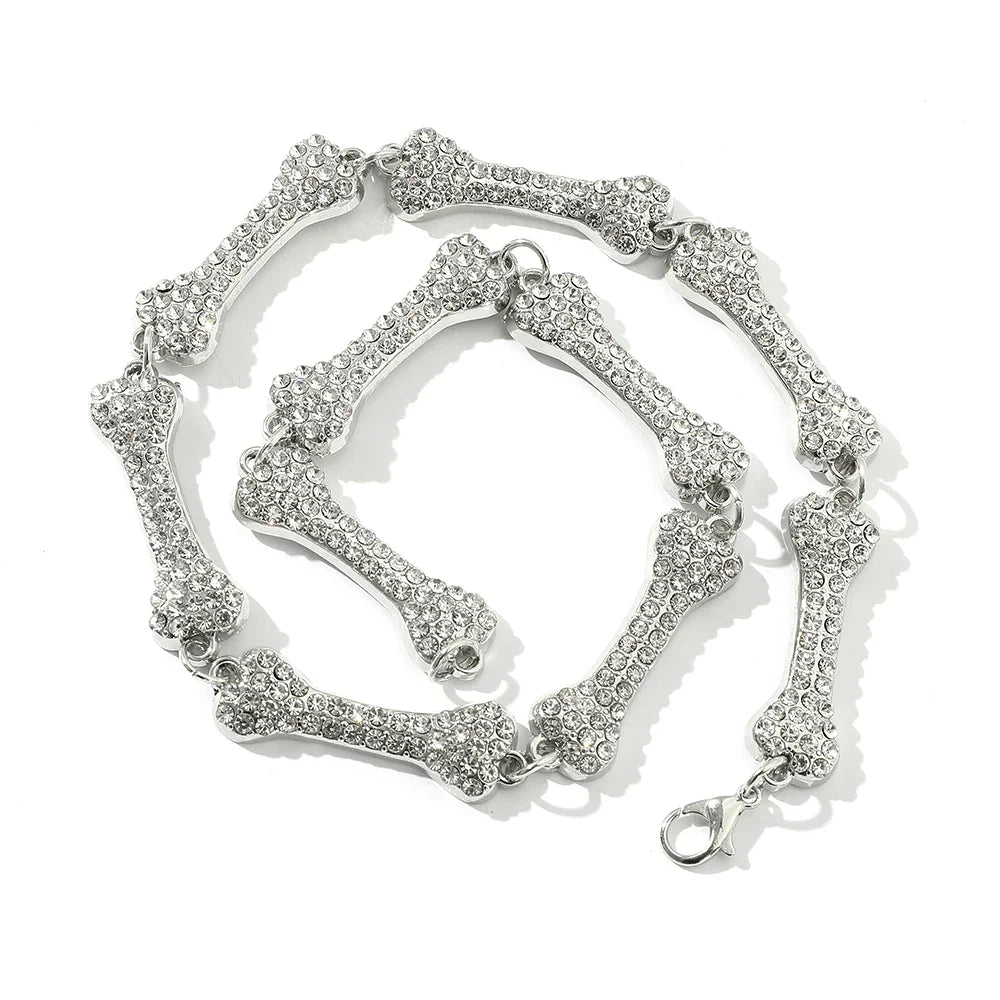 Aesthetic Ins Wind Shiny Rhinestone Clavicle Necklace Women Choker Gothic Punk Jewelry Hip Hop Bone Collar Necklaces Gifts
