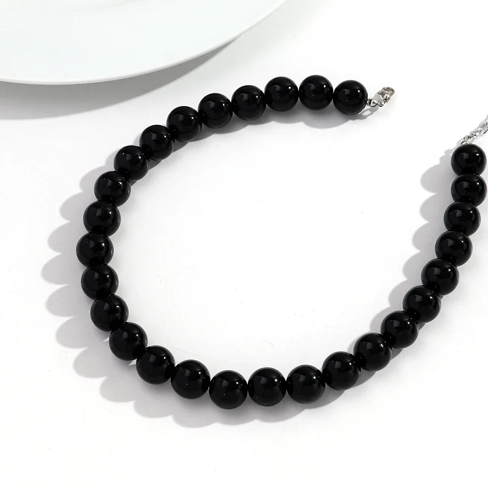 Boho Colorful Acrylic Big Ball Bead Chain Necklace Trendy Handmade