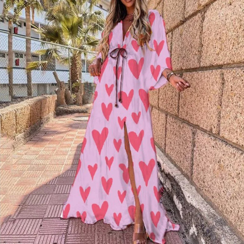 Women's Sexy V-neck Strap Single Breasted Beach  Women's Dress