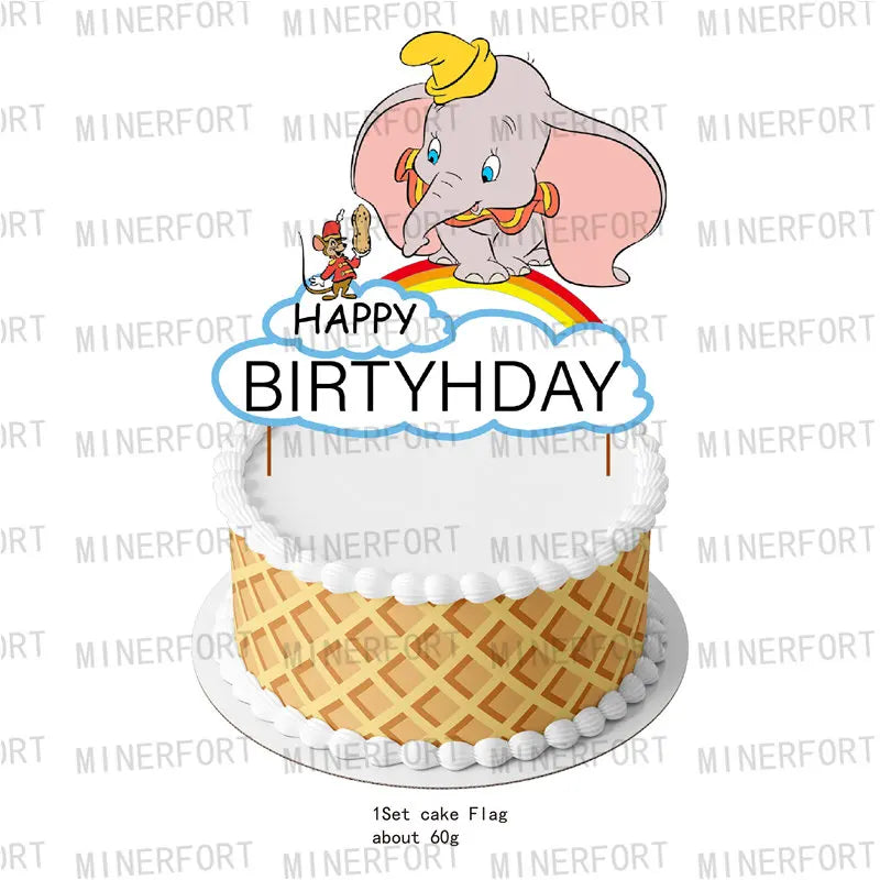 Dumbo Theme Birthday Party Decoration Supplies Tableware Paper Cups Plates Napkins Tablecloth Party Supplies