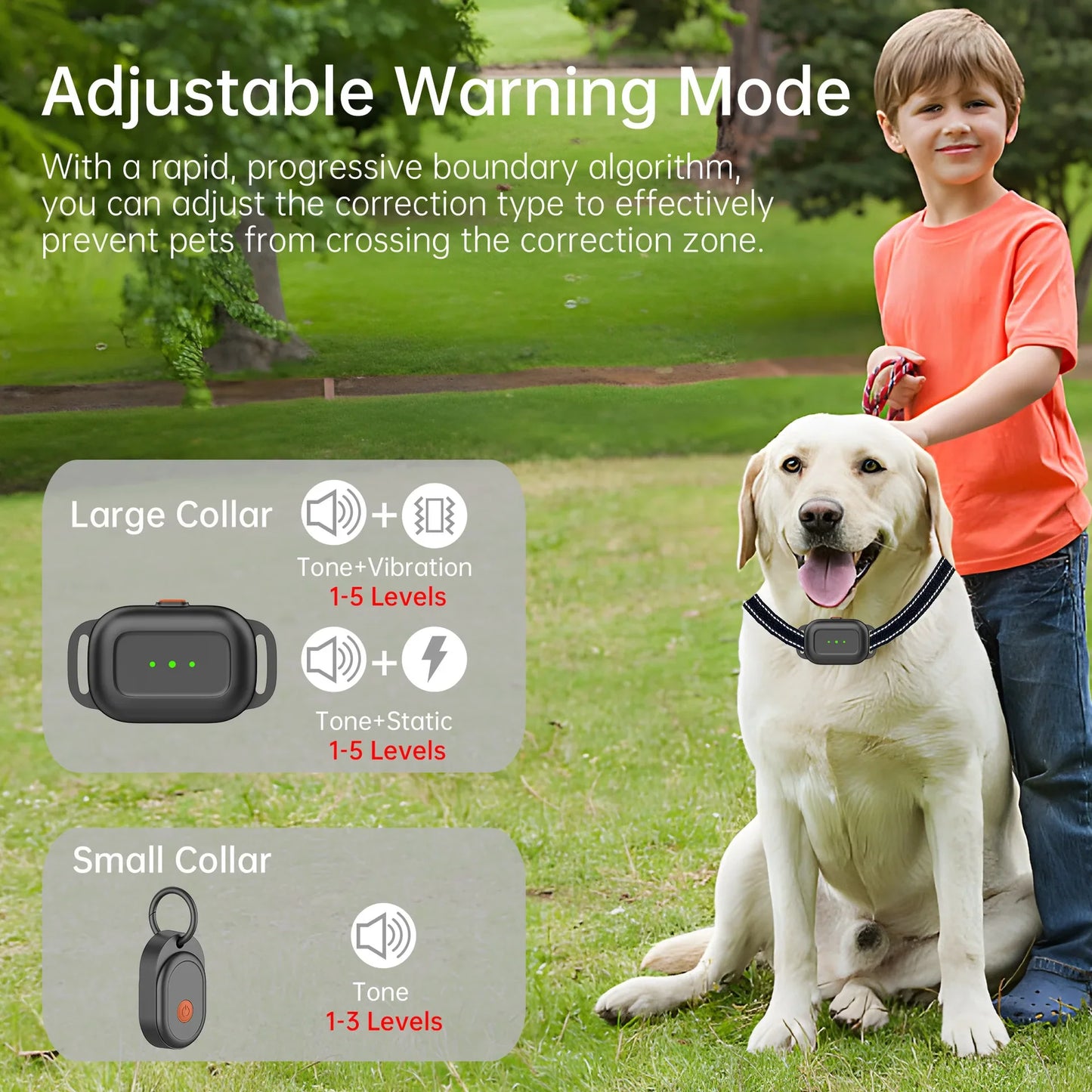 New Pet Electric Fence Collar Electronic Pet Containment System In-Ground Wired Fence Waterproof Rechargeable Dog Shock Collars