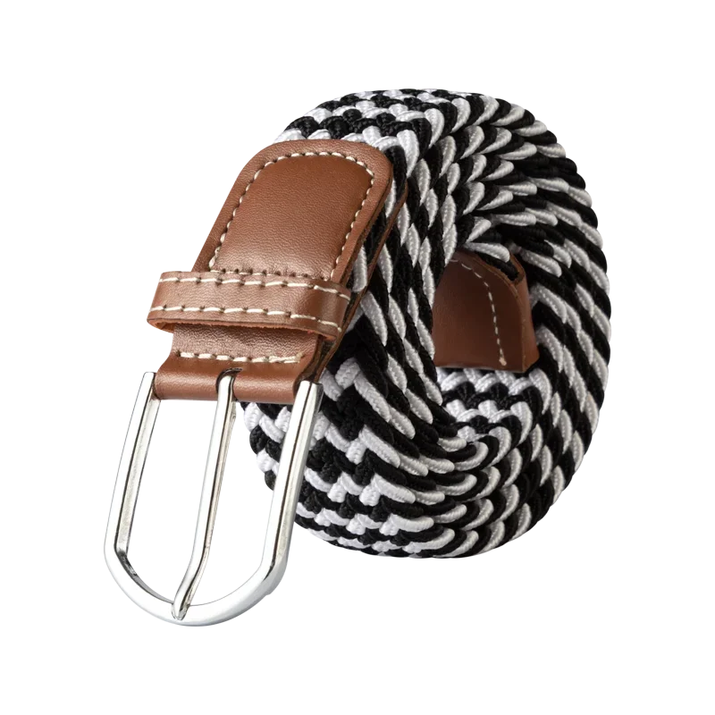 Black Female Casual Knitted Pin Buckle Men Belt Woven Canvas Elastic Expandable Braided Stretch Belts for Women Jeans Belts Belt