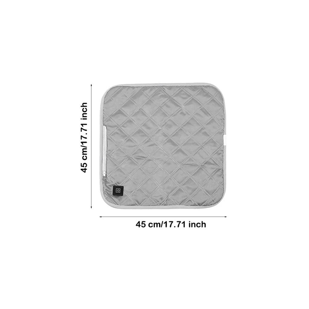 4 Heated Areas Camping Chair Heated Mat Winter USB Electric Blanket 3 Levels Rechargeable Heater Cushion for Outdoor Travel
