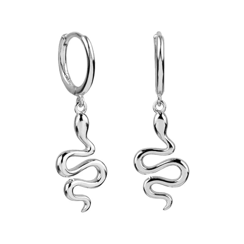 925 Sterling Silver Needle Pave Crystal Snake Type Stud Earrings for Women Simple Cute Animal Earrings Fashion Delicate Jewelry