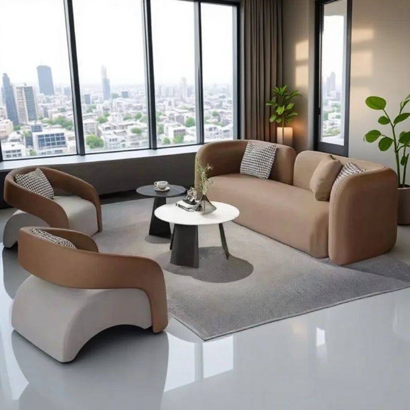 Italian Minimalist Reception Sofa Nordic High-grade Hotel Lobby Beauty Salon Business Negotiation Sofa Office Furniture FYOS