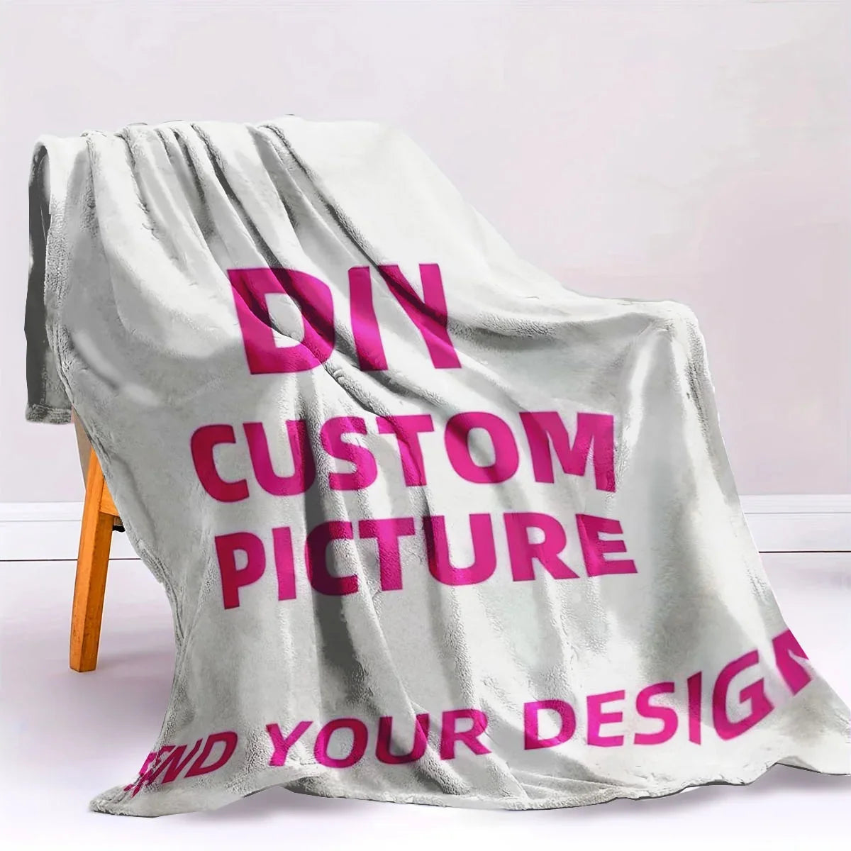 Customized Winter Personalized Thick Flannel Blanket with Warm Photo Print Ultra Soft Warmth Multi-Functional for Sofa Bed Office