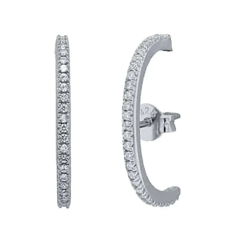 Cartilage 925 Silver Earrings Fashion C-shaped Zircon ear studs European American Geometric Piercing Earrings For Women Jewelry