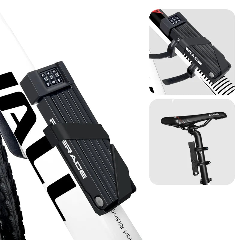 RIDERACE Foldable Bicycle Password Lock Portable Anti-Theft MTB Mountain Bike Scooter Electric E-Bike Road Cycling Folding Locks
