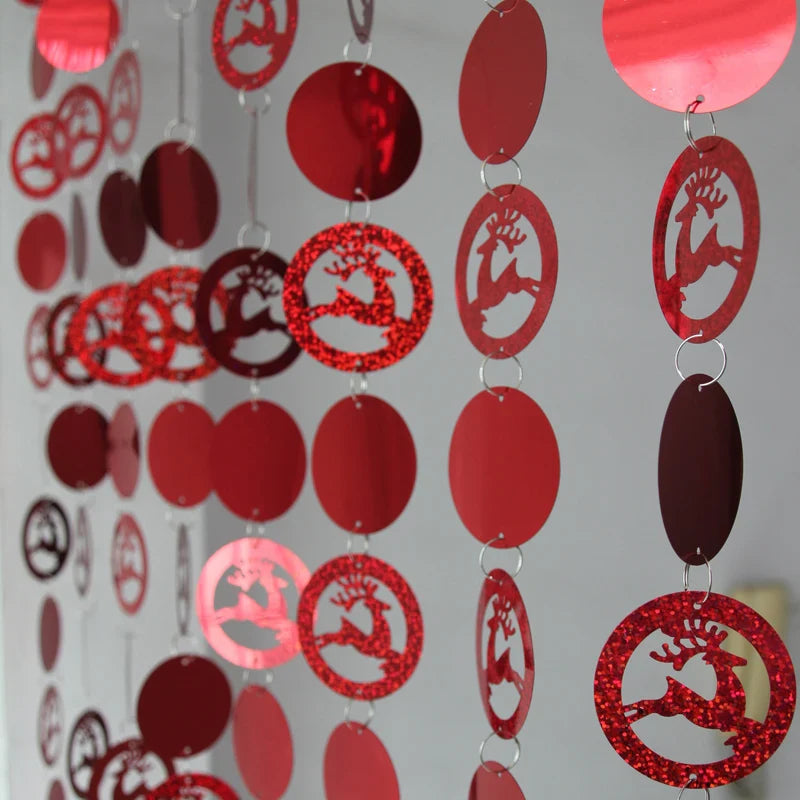 Christmas Decoration Home Curtain Snowflakes Laser sequins PVC Glitter Door Curtain Christmas tree Ornaments