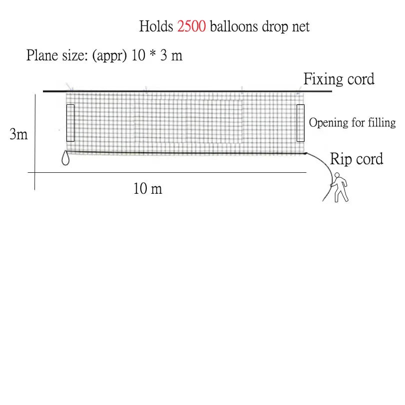Balloon Drop Net Wedding Party Shopping Mall Activities Ceiling Decoration Manufacture Props Baby Shower Decor Party Supply
