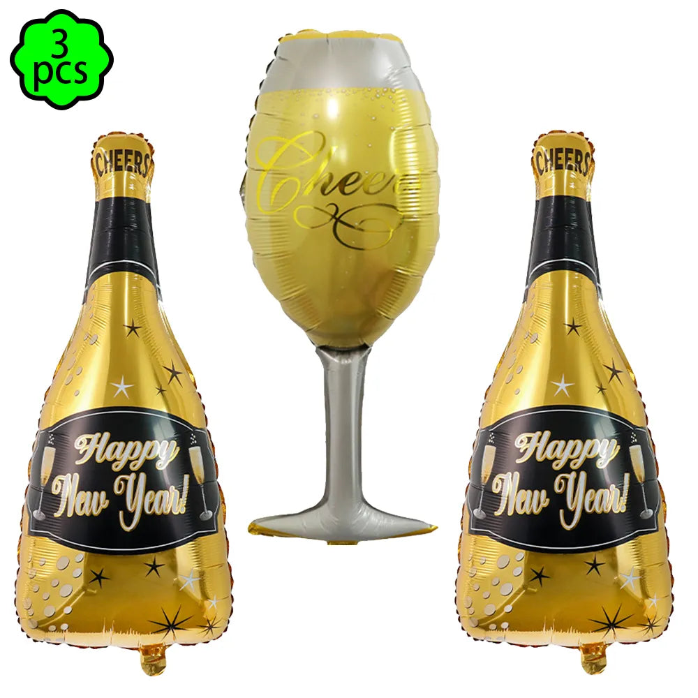 New Year 2024 number foil Balloon Hello 2024 New Year banner Balloon 2024 new year decor balloon Happy New Year Party Decoration