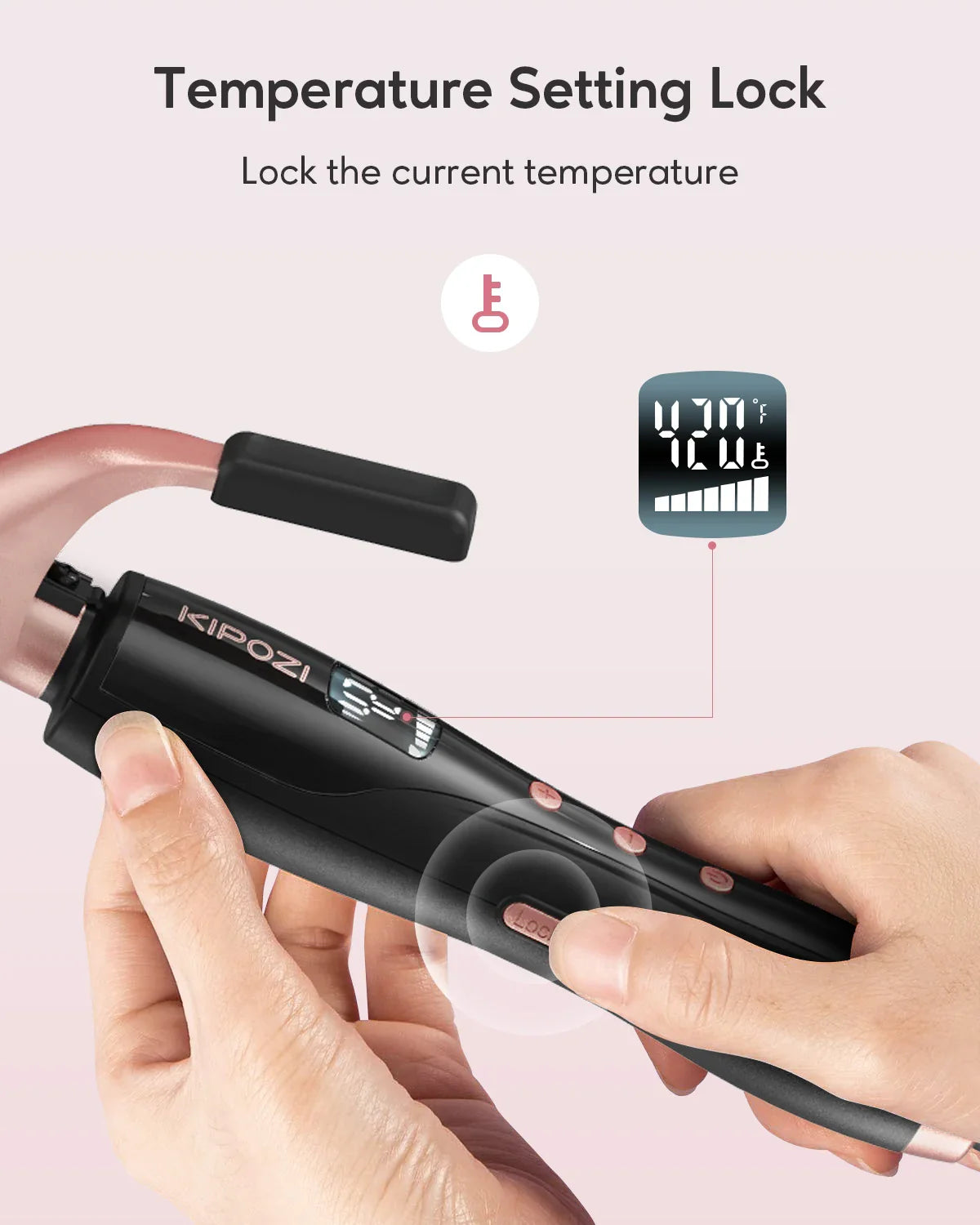 KIPOZ Curling Wand 19mm, Ceramic Barrel Pro hair curler with Adjustable Temperature, Include Heat Resistant Glove Travel Size