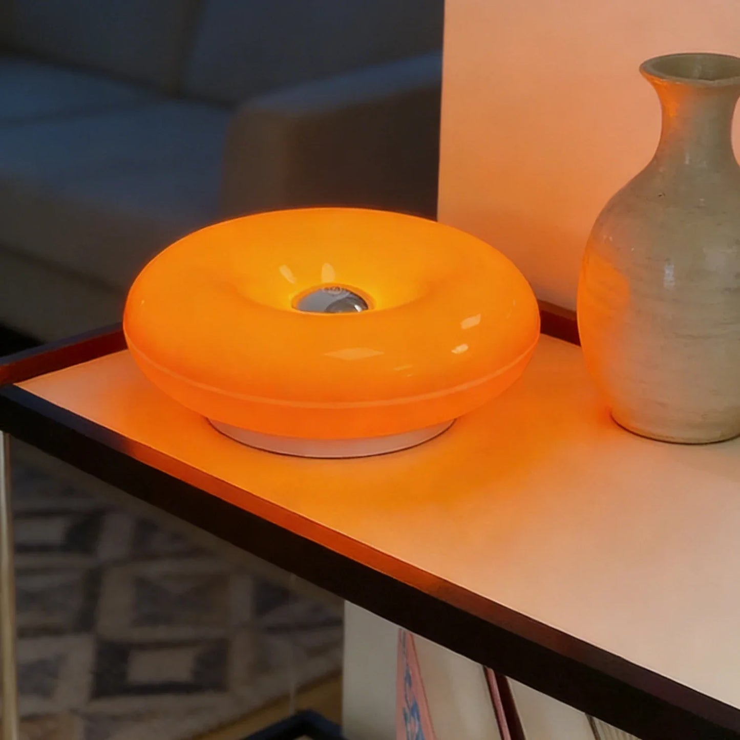 Donut Shape LED Table Lamp, Dimmable Warm Ambient Night Light for Bedroom, Living Room, Home Decor, Creative Gift
