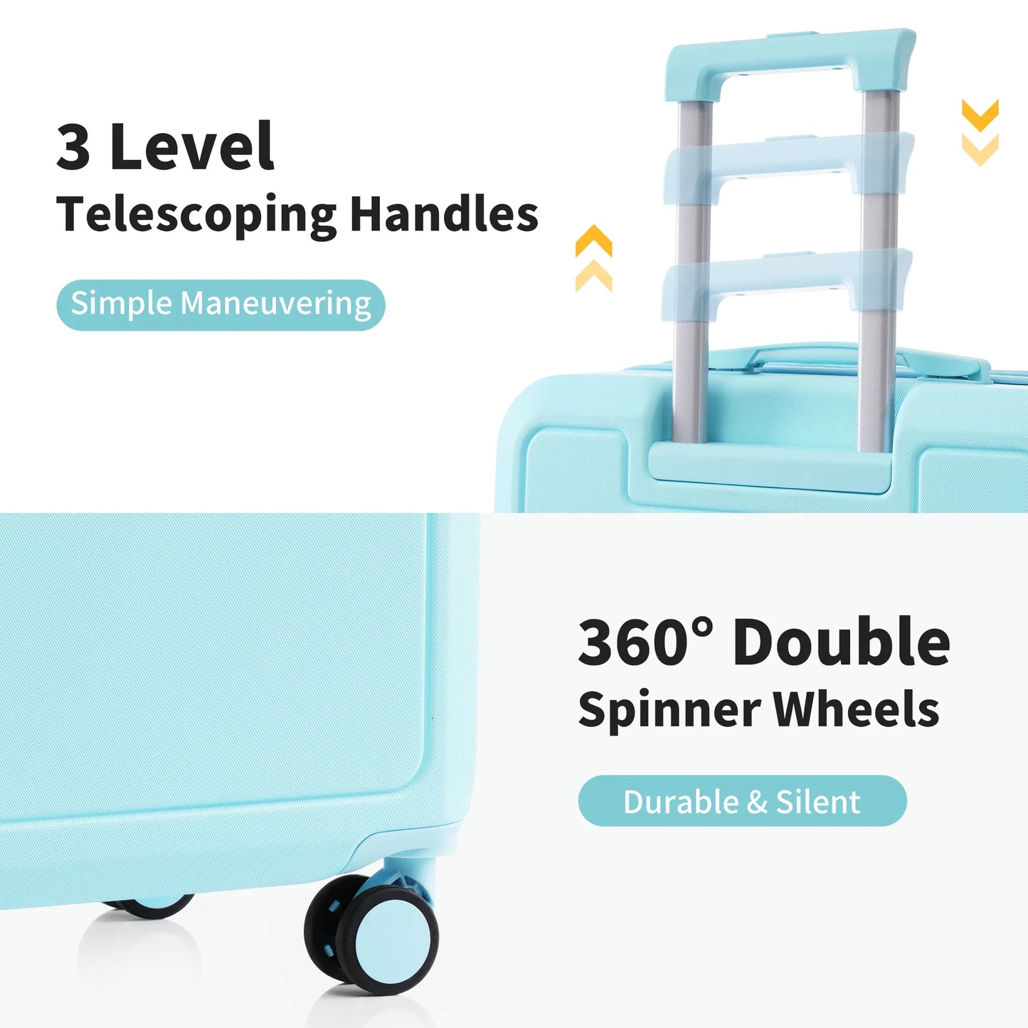 4 Piece Luggage Set with Compression Packing Cubes for Suitcase Expanable Spinner Wheels Lightweight Suitcase with TSA Lock