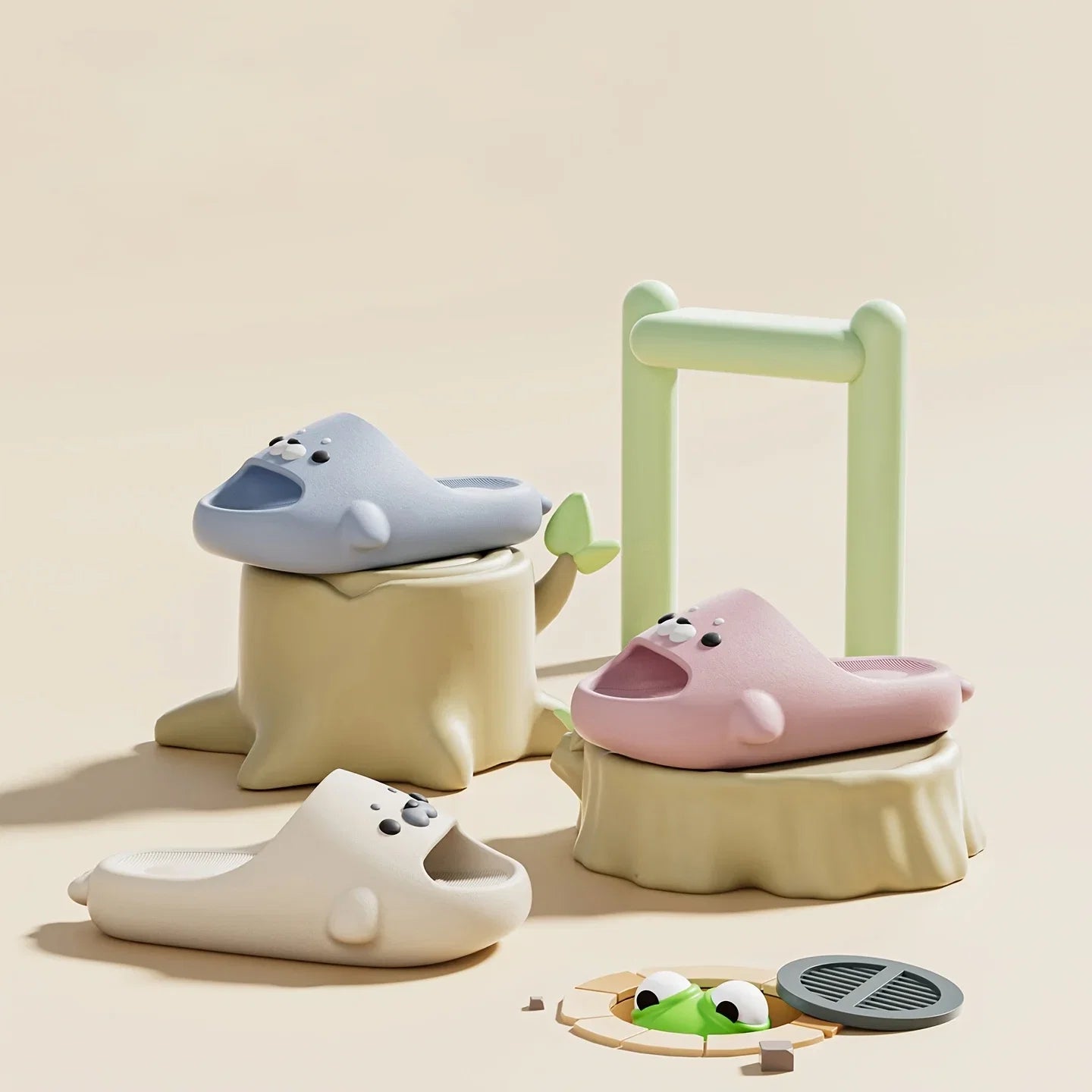 Cloud Seal Slipper Women Bear Cute Sandals Summer Flip Flops Beach Slides House Casual Room Home Shoes Kawai Flat Female Eva Men