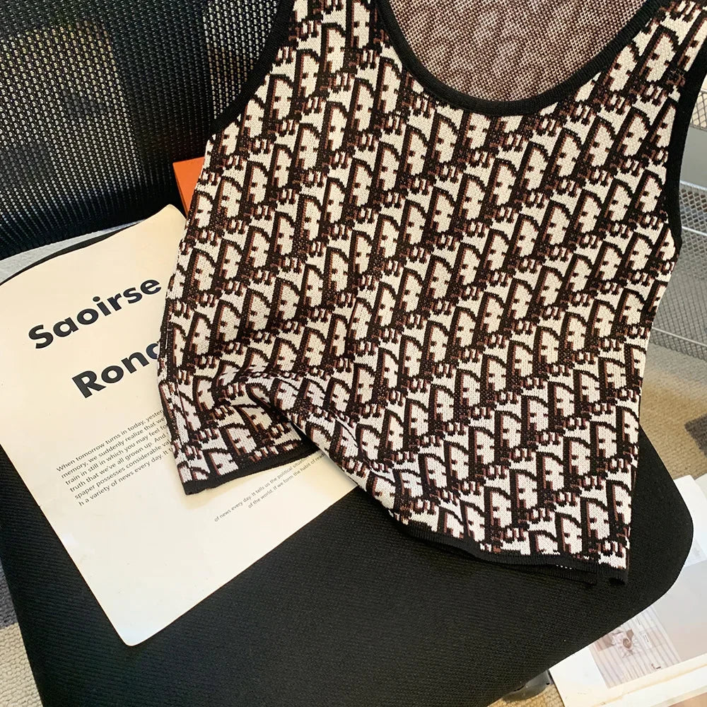 Summer New Bow Outer Wear Spandex Tank Top Strapless Top For Women Fashion Sensibility Niche Knittank Vest