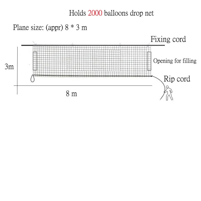 Balloon Drop Net Wedding Party Shopping Mall Activities Ceiling Decoration Manufacture Props Baby Shower Decor Party Supply