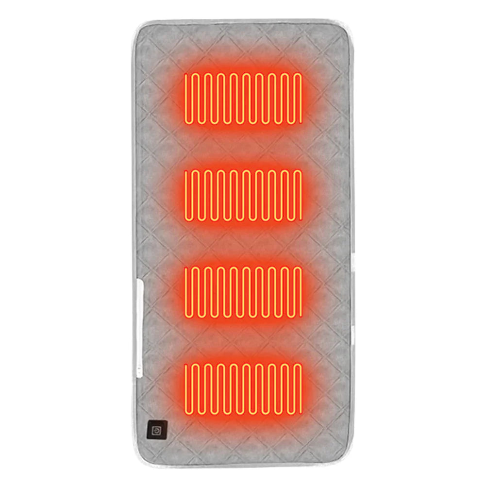 4 Heated Areas Camping Chair Heated Mat Winter USB Electric Blanket 3 Levels Rechargeable Heater Cushion for Outdoor Travel